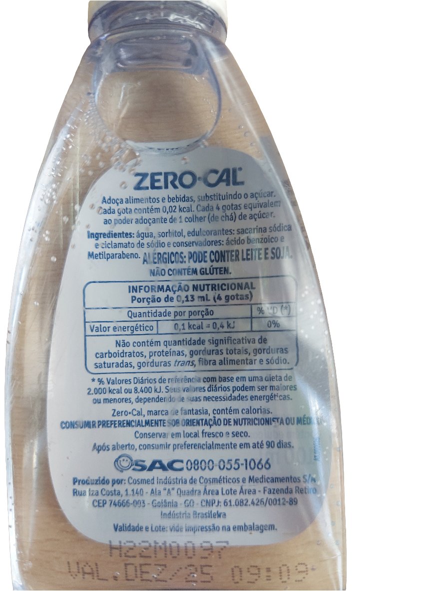 Adoçante Zero Cal 100ml - Hola Brasil