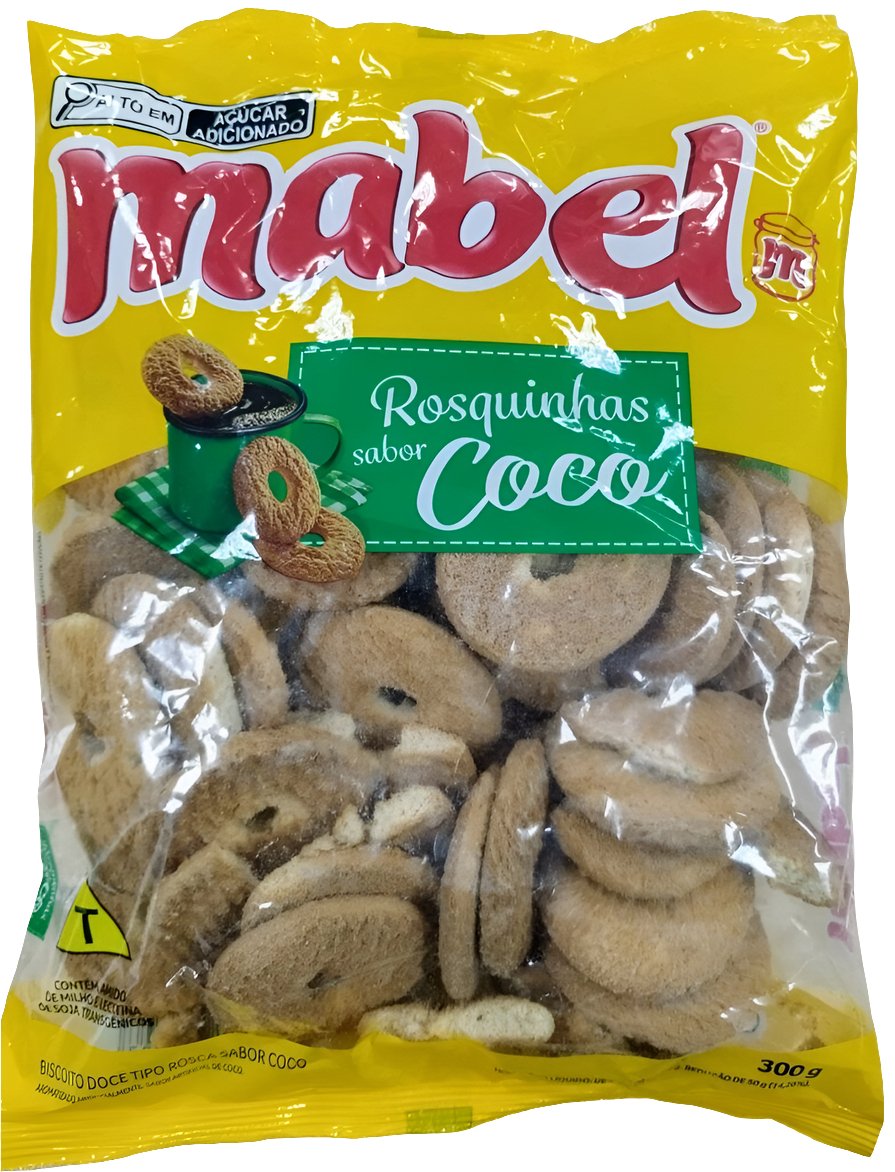 Biscoito Rosquinha Mabel Coco 300gr - Hola Brasil