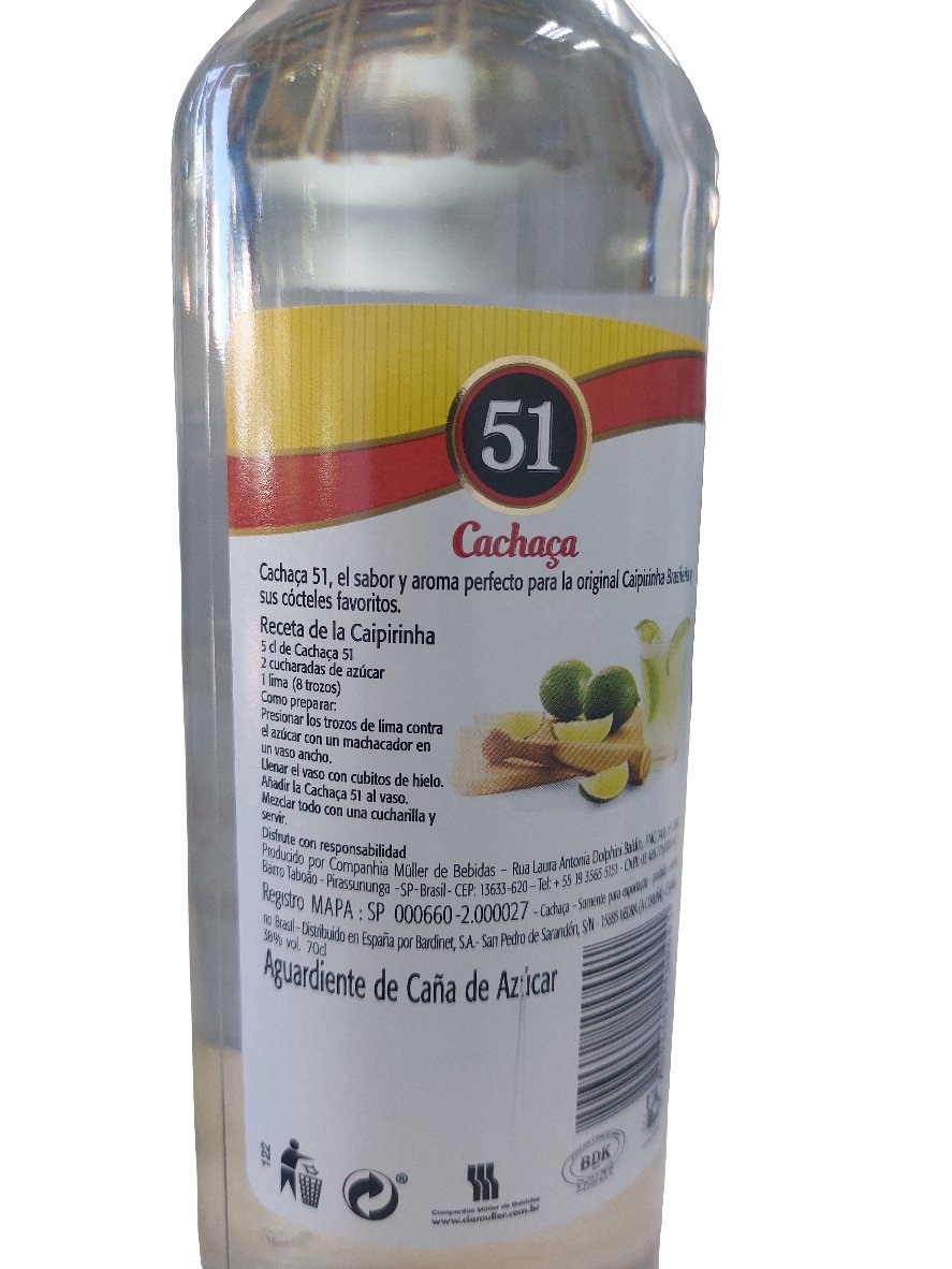 Cachaça 51 700ml - Hola Brasil