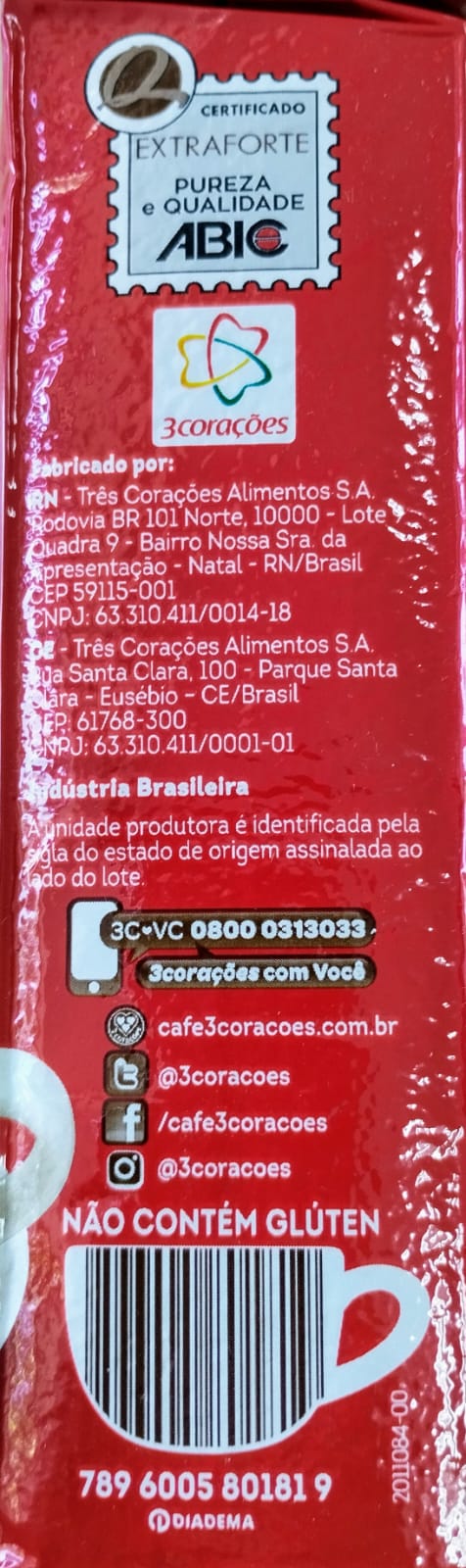 Café Extra Forte 3 Coraçoes 250gr - Hola Brasil