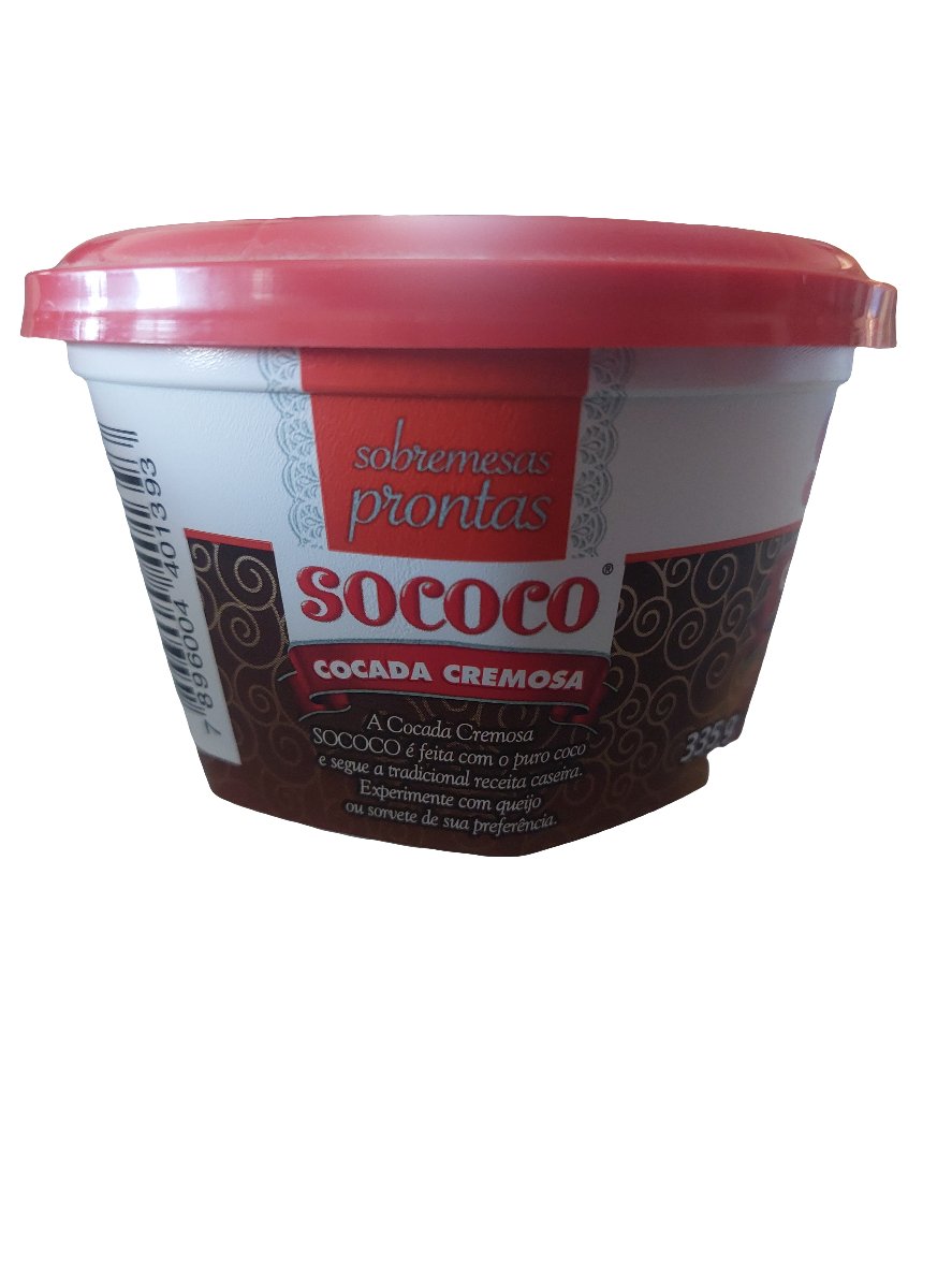 Cocada morena cremosa Sococo 335gr - Hola Brasil