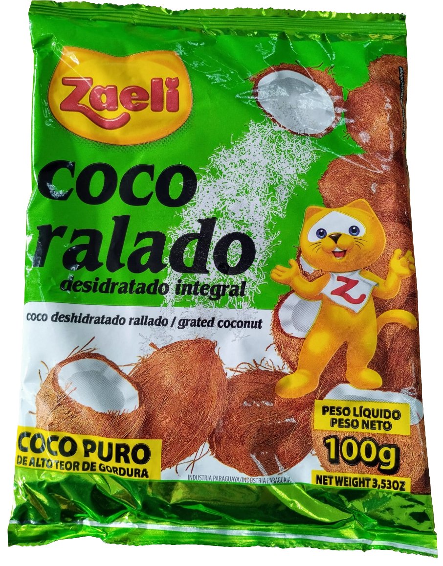 Coco ralado desidratado Integral Zaeli 100gr - Hola Brasil