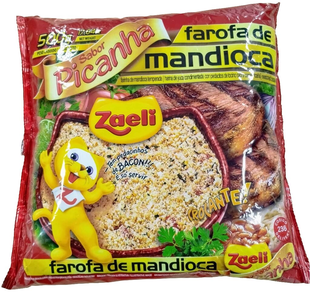 Farofa de mandioca sabor picanha Zaeli 500gr - Hola Brasil