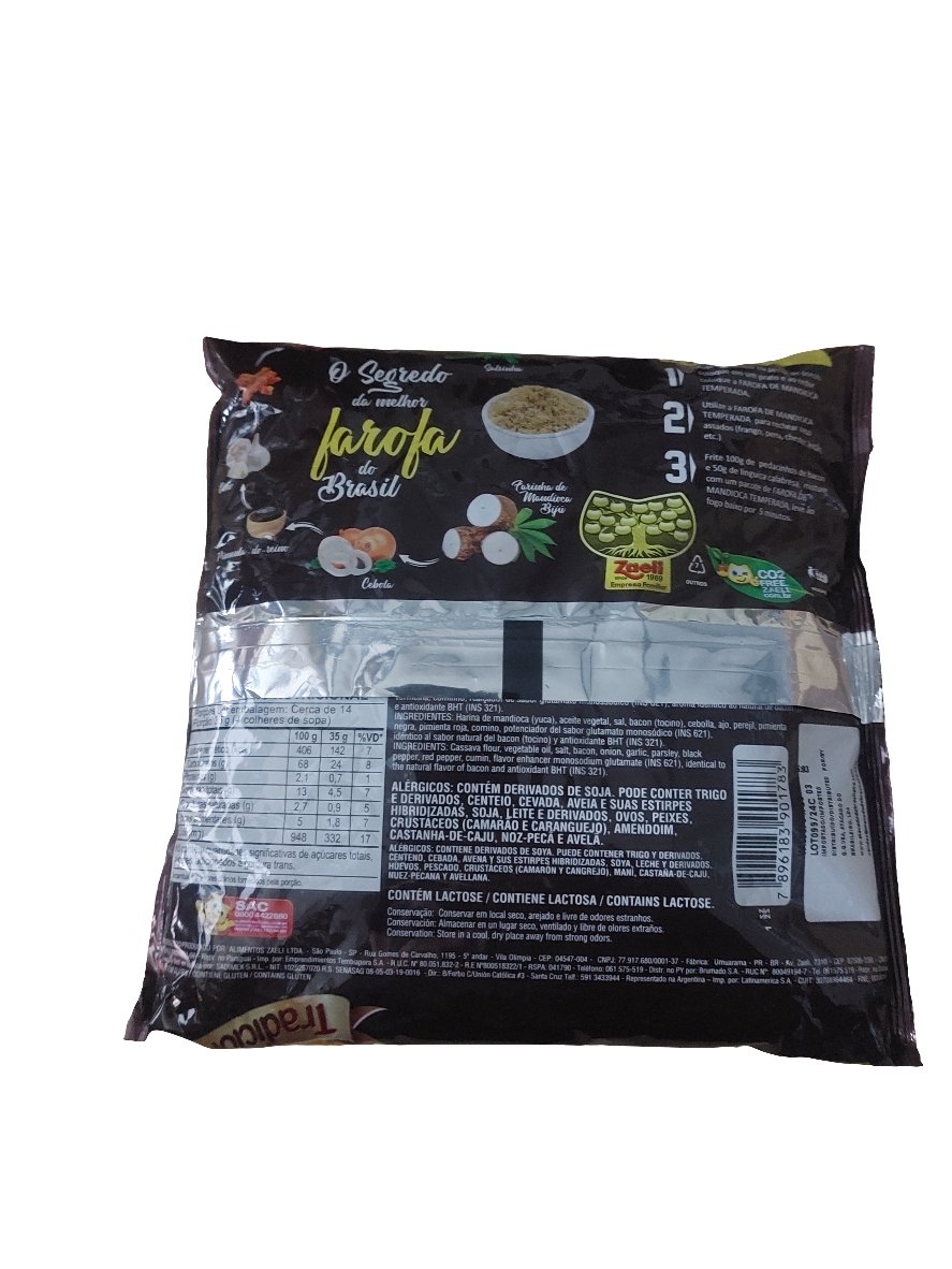 Farofa de Mandioca Tradicional Zaeli 500G - Hola Brasil