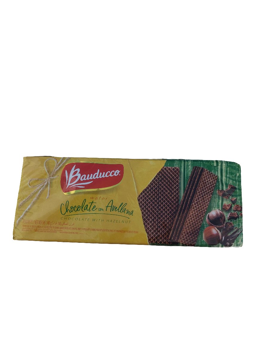 Galleta Wafer chocolate con avela Bauducco 140gr - Hola Brasil