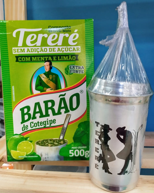 Kit Tereré copo com bomba + erva 500gr - Hola Brasil