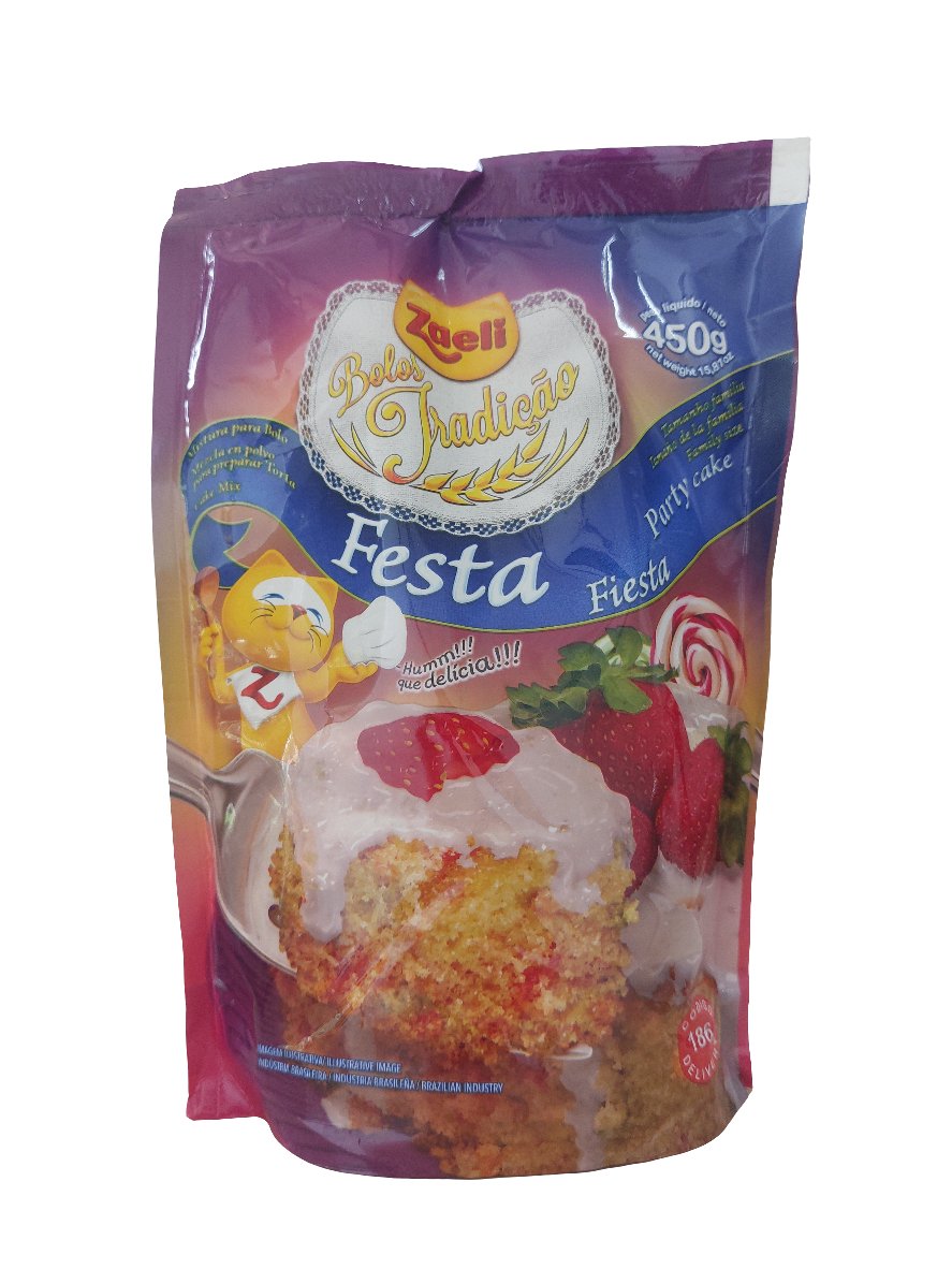 Mistura para bolo festa Zaeli 450g - Hola Brasil