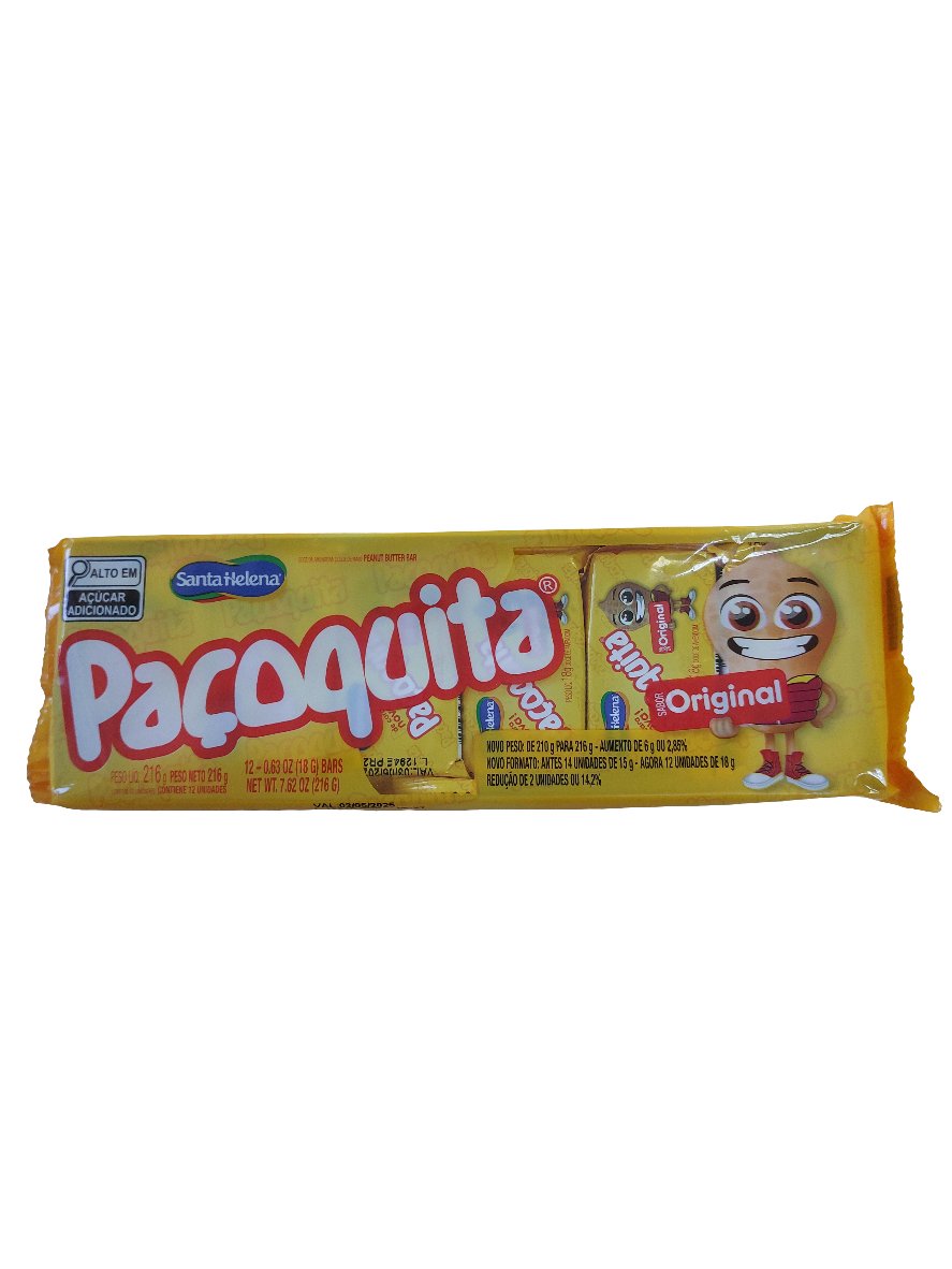 Paçoquita Santa Helena Pack 216gr 12 unidades - Hola Brasil