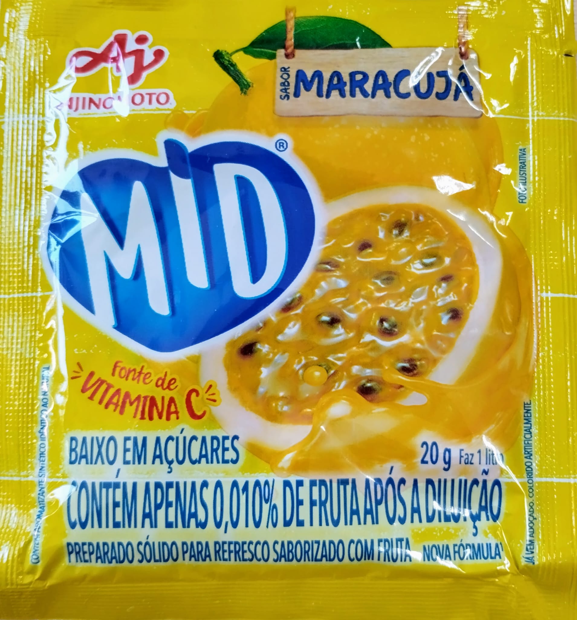 Refresco Mid Maracujá 20gr faz 1 litro - Hola Brasil