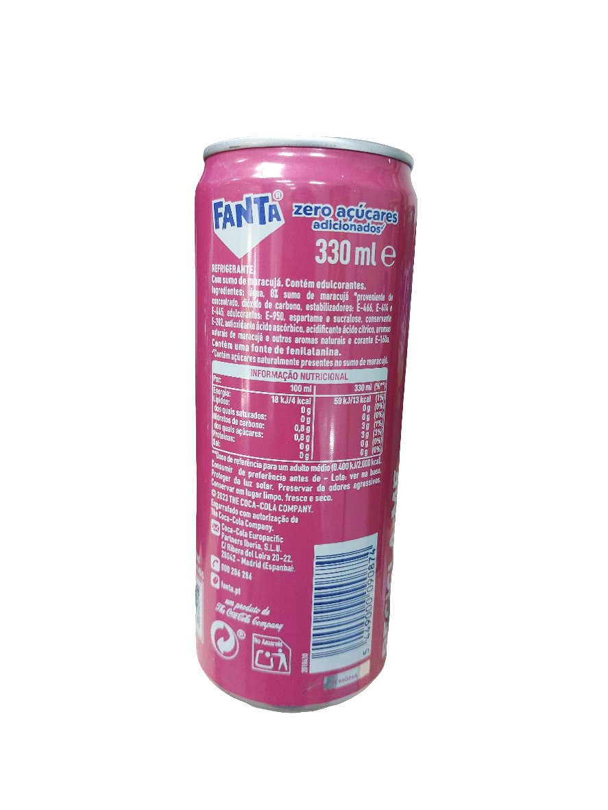 Refrigerante Fanta Maracujá Zero Açúcar LATA 330ml - Hola Brasil