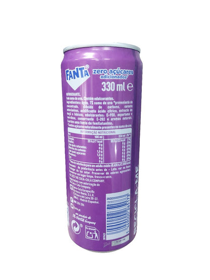 Refrigerante Fanta Uva Zero Açúcar LATA 330ml - Hola Brasil