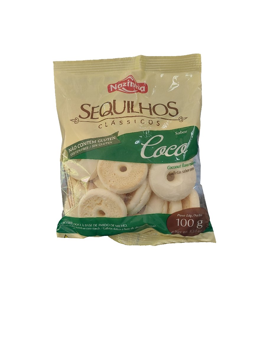 Sequilhos sabor coco Nazinha 100gr - Hola Brasil