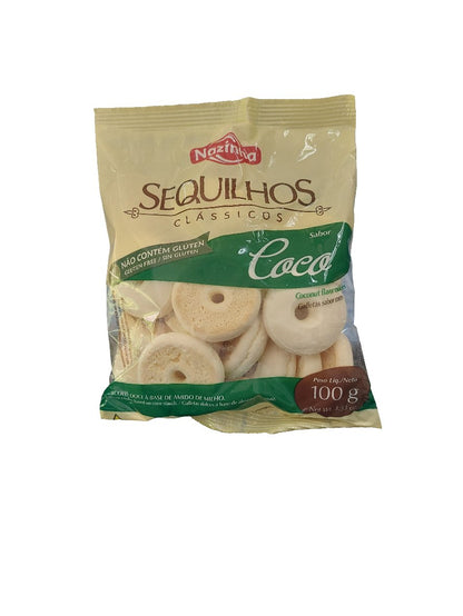 Sequilhos sabor coco Nazinha 100gr - Hola Brasil