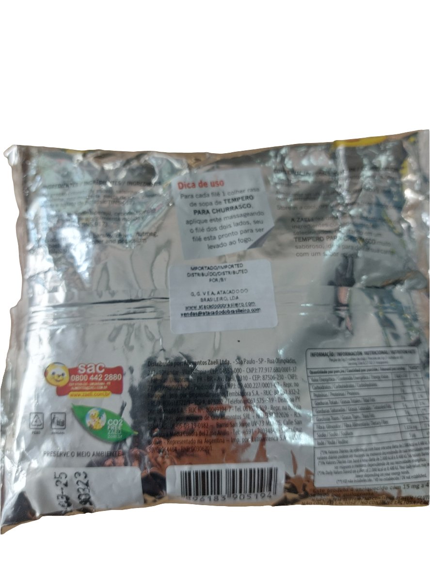 Tempero para churrasco Zaeli 500gr - Hola Brasil